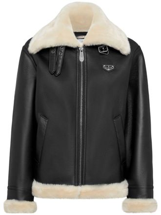 Philipp Plein faux-shearling jacket - women - Polyester - S - Black