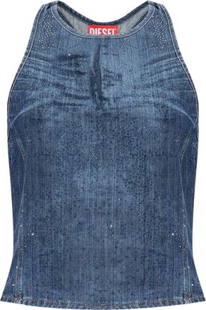 Diesel De-Plaque-S tank top - women - Cotton - M - Blue