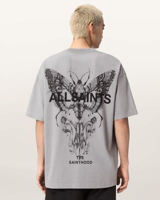 AllSaints Cotton Hallis Oversized Graphic T-Shirt, Size: XXL