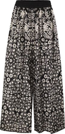 Max Mara Weekend Maxmara Wkipalanca - Bedruckte Baumwollhose mit weitem Bein