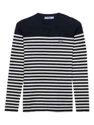Prada striped ribbed sweater - Blu