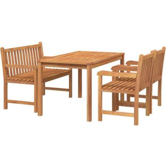 vidaXL Juego De Comedor De Jard&iacute;n 4 Piezas Madera Maciza De Teca Vidaxl