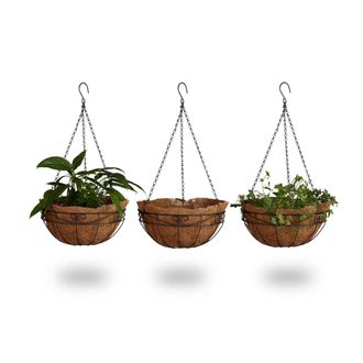 Relaxdays Relaxdays - Juego De Flores De 6 Piezas, 3 Ganchos Con Motivos Animales, Ampolla Colgante, 3 Cestas, Ganchos De Pared