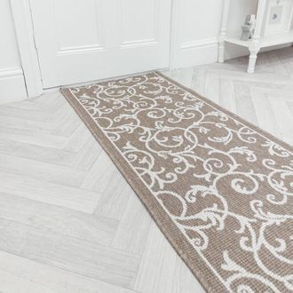Runrug Carpet Runner Rug - Indoor/Outdoor, Reversible, 2mm - Ivy in Beige | Size: 60 cm x 330 cm