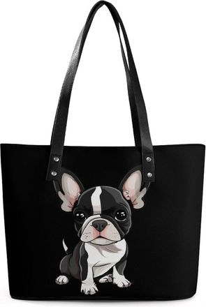 Generic Cute Boston Terrier Dog Tote Bags for Women Cute Shoulder Purses Handbags