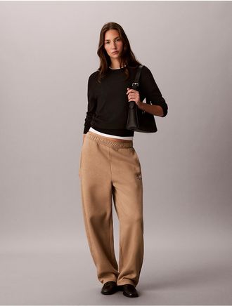 Calvin Klein Jeans Calvin Klein Womens Monologo Fleece Barrel Pants - Brown - XL
