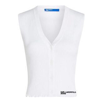 Karl Lagerfeld Cardigans, female, White, Size: M KLJ Light Knit Top