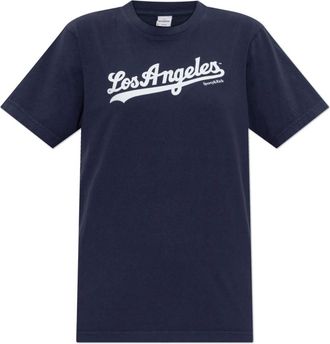 Sporty & Rich Tops, unisex, Blauw, XL, Katoen, Sporty & Rich x LA Dodgers