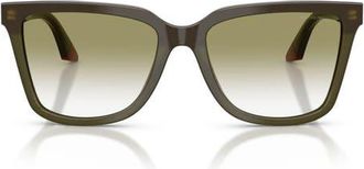 Emporio Armani 55mm Irregular Sunglasses in Shiny Opal Green/Bordeaux at Nordstrom