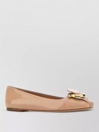 Ferragamo leather oxide ballerinas flat sole bow