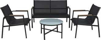 Ambiance Ambiance - Conjunto Jardin 4 Piezas Metal Antracita