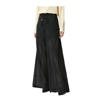 Pinko Cabras Wide Trousers - female - PINKO - Wide Trousers - Black - XS - Trousers