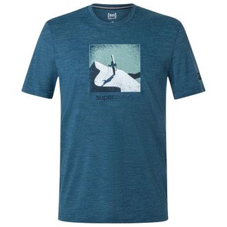 super.natural Almost Done Tee Merinoshirt f&uuml;r Herren | deep sea melange / various