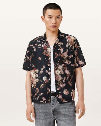AllSaints Armada Floral Linen Shirt