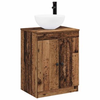 vidaXL Juego De Muebles De Ba&ntilde;o Madera Envejecida Madera De Ingenier&iacute;a Vidaxl