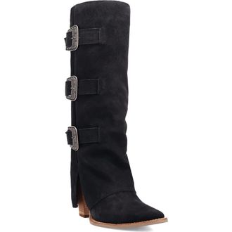 Dingo Buckle Bunny Knee High Western Boot in Black at Nordstrom, Size 7.5