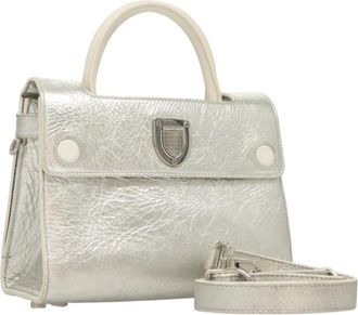 Dior Diorever Bag Leather Silver Leather Bag (Pre-Owned)
