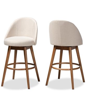 Design Studios Dnu Design Studios Set Of 2 Carra Mid-Century Modern Swivel Bar Stools