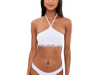 Calvin Klein Underwear Icon Cotton Modal Unlined Bralette Womens Bra White : LG (Womens 12-14), Cotton/Elastane/Modal