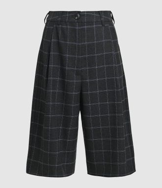 Essentiel Short Kreme Blanc Cass&eacute; Gris Fonc&eacute;