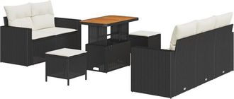 vidaXL Vidaxl - Garden Sofa Set Height-Adjustable 8 pcs Black Poly Rattan