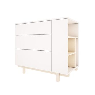 OEM Commode 3 Tiroirs Wood Luck Romy - Blanc