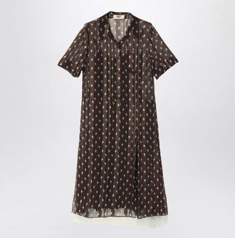 Fendi Womens Brown Chiffon Chemisier Dress - Dark Brown Silk - Size EU 34 (Womens)
