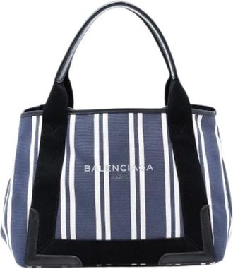Balenciaga Pre-owned Tote Bags, female, Blue, Size: ONE SIZE Pre-owned Cabas S
