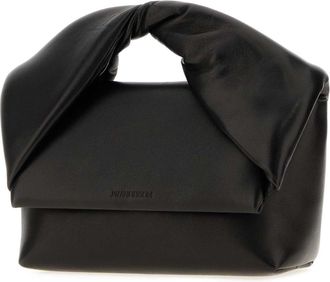 J.W.Anderson Womens Midi Twister Top Handle Bag Black Leather