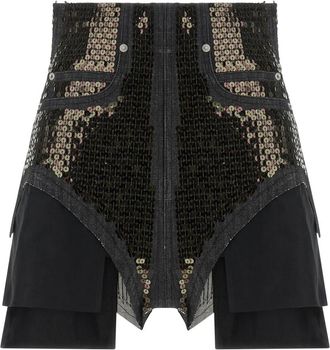 Rick Owens Black Dirt Cuoffs shorts