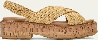 Prada Evolve Crochet and Leather Sandals