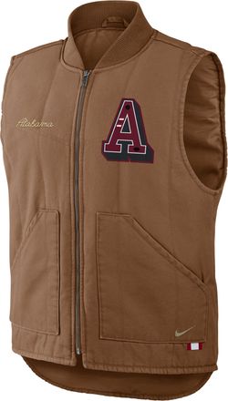Nike Alabama Academic Nike Mens College Padded Full-Zip Vest in Brown | 050SN27KABN-TW9