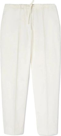 Jil Sander Drawstring Cropped Broeken - Dames - Straight fit broeken - Wit - M - Katoen - Broeken
