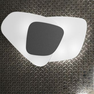 Top-Light Plafoniera vetro top light strategy 1196 plp e27 led lampada soffitto parete, finitura metallo grigio-antracite