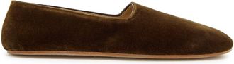 The Row The Row Ponti Velvet Slipper Flats - Brown - 36 (IT36 / UK3)