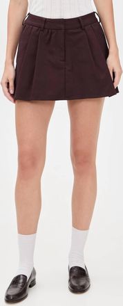 English Factory Mini Ruffle Skort In Brown