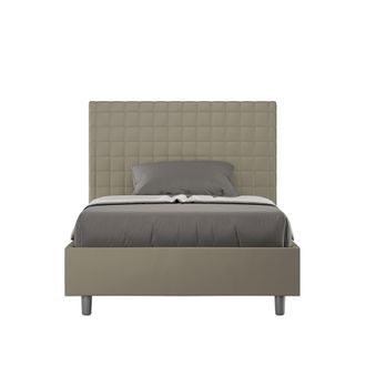 Les Tendances Letto Singolo Contenitore Imbottito 100x200 Similpelle Cappuccino Sunny