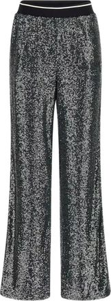 Guess Logo Broek - Dames - Wijde Broeken - Zwart - S - Polyester - Broeken