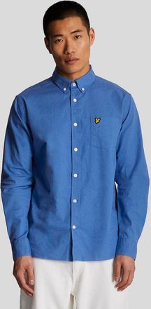 Lyle & Scott Mens Lyle And Scott Cotton Linen Button Down Shirt in Blue