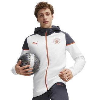 Puma Heren casualkleding: Manchester City FC-hoodie met relaxte pasvorm (Poema Wit)