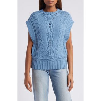 Wit & Wisdom Cable Stitch Sweater in Heather Cerulean Blue at Nordstrom Rack, Size X-Small