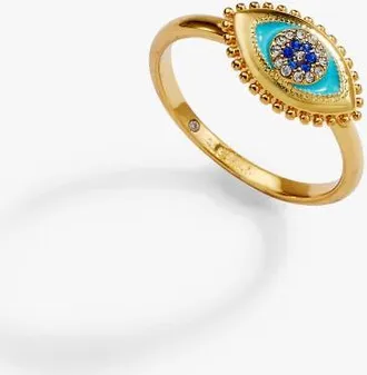 Alex and Ani Healing Stone Evil Eye Ring in Gold at Nordstrom