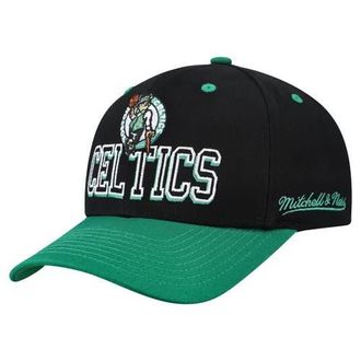 Mitchell & Ness Mens Mitchell & Ness Black/Kelly Green Boston Celtics Backside Script 2-Tone Pro Crown Adjustable Hat at Nordstrom