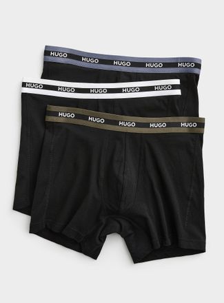 HUGO BOSS Mens 5 contrast-stripe waist boxer briefs Cotton 3-pack
