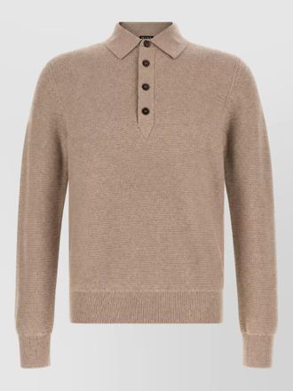 Ermenegildo Zegna cashmere long-sleeve polo sweater