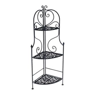 Vacchetti Vacchetti - Jessica Estanter&iacute;a De Esquina De Metal Negro 3 Estantes Cm48x33h120