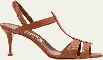 Manolo Blahnik 105mm Retaux Leather Sandals