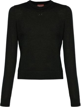 Diesel Sweater M-Alinesa - Dames - Ronde hals truien - Zwart - S - Wol - Truien & Vesten