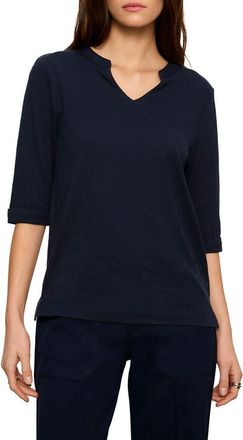 Sanctuary Dolce Notch Neck Top in Navy Blue at Nordstrom, Size Xx-Large