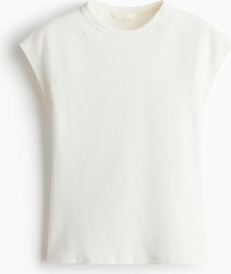 H&M T-Shirt mit Raglan&auml;rmeln - Elfenbein